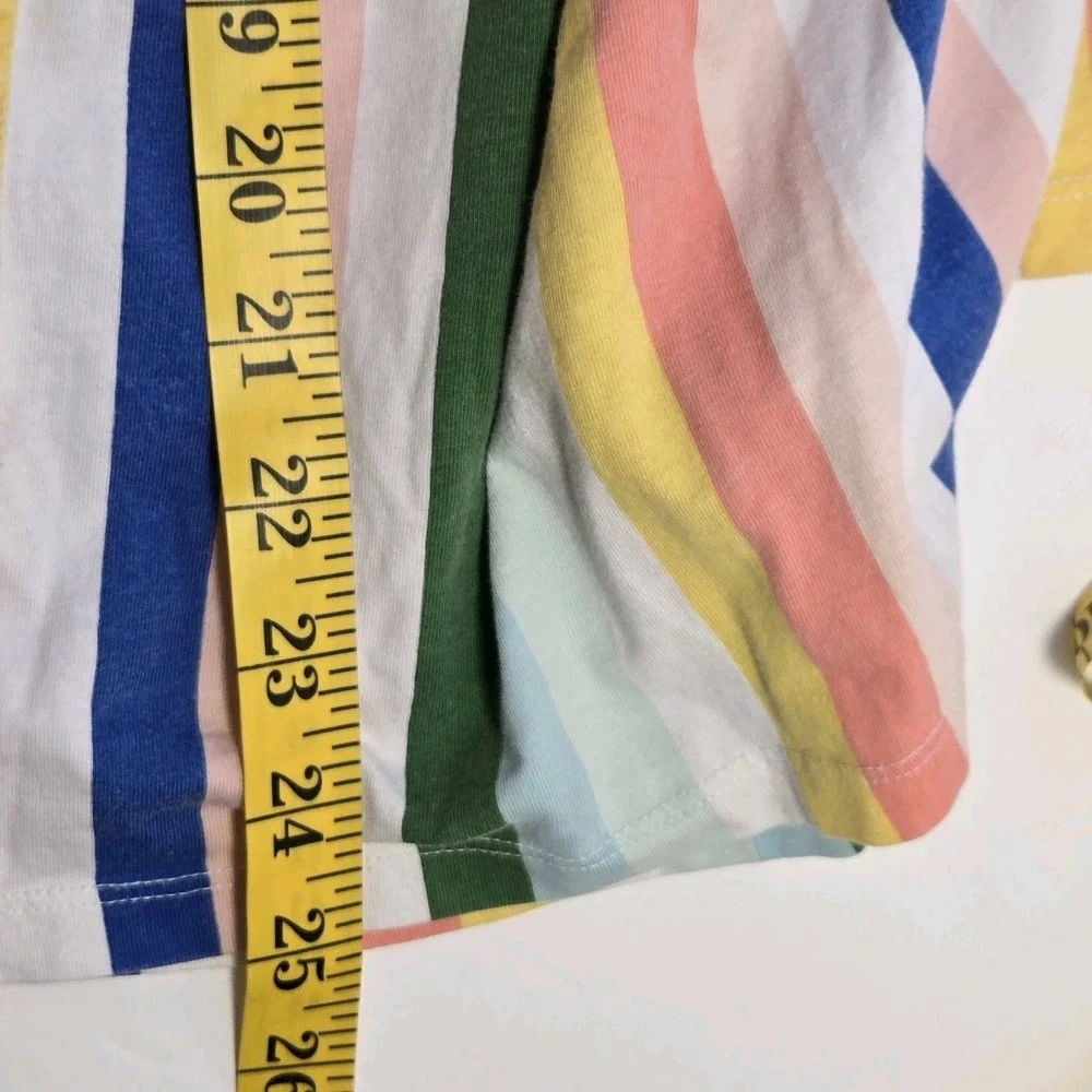Tea‎ Collection Girls Flutter Sleeve Pocket Dress Size 8 Rainbow Stripes Cotton